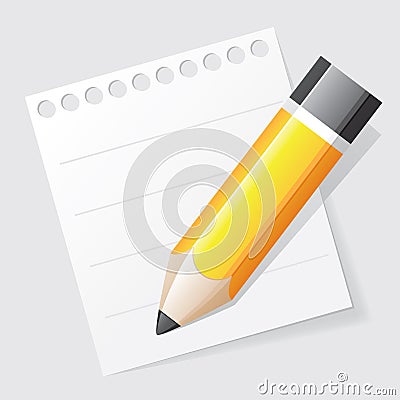 Pencil on paper Vector Illustration