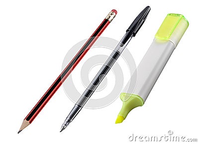 Pencil, pen, marker Stock Photo