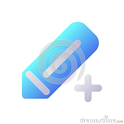 Pencil and plus pixel perfect flat gradient two-color ui icon Vector Illustration