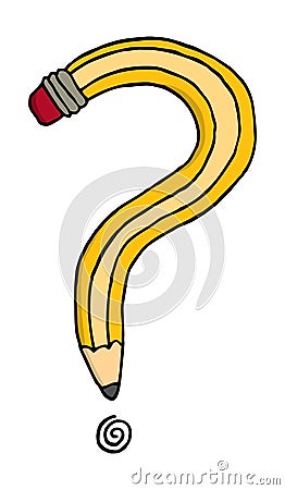 Pencil question mark Stock Photo