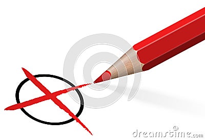 pencil with red cross Vector Illustration