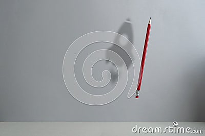 Pencil rocket shadow concept Stock Photo