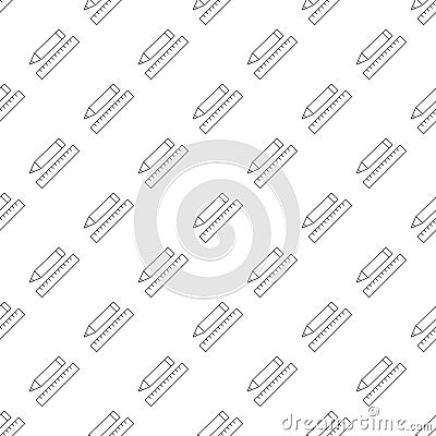 Pencil with ruler pattern seamless Vector Illustration