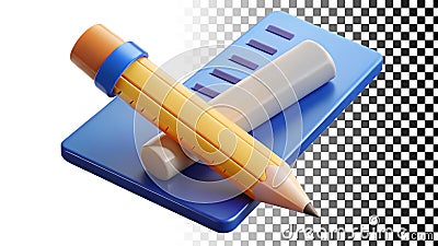 Pencil and ruler drafting tools for drawing and measuring instruments png transparent image Generative AI Stock Photo