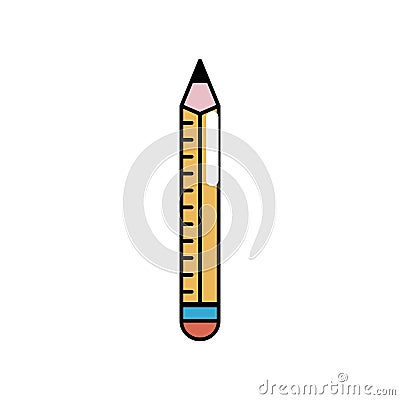 Pencil school tool object design Vector Illustration