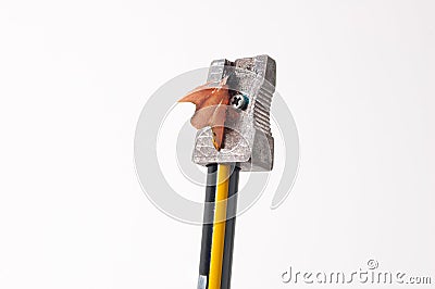 Pencil and sharpener Stock Photo