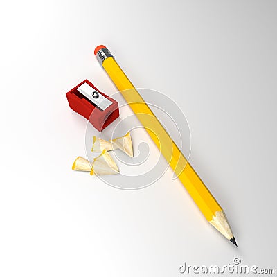 Pencil and sharpener Cartoon Illustration