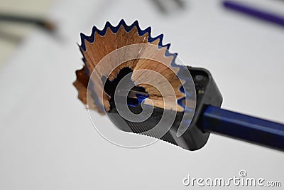 Pencil with Sharpener Stock Photo