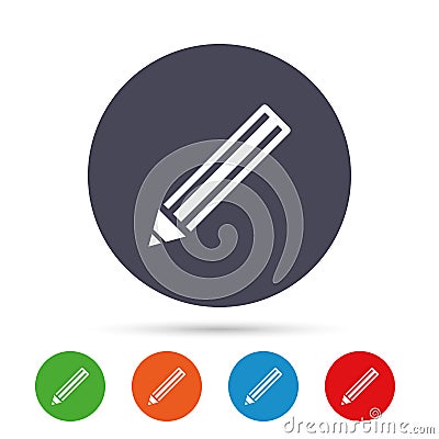 Pencil sign icon. Edit content button. Vector Illustration