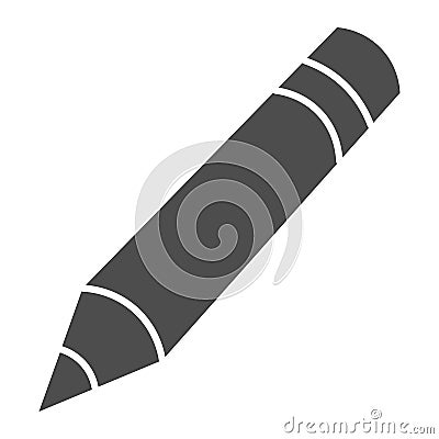 Pencil solid icon, stationery concept, drawing tool vector sign on white background, school pencil symbol in glyph style Vector Illustration