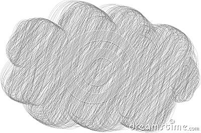 Pencil style Rough sketch of a cute cloud type frame Vector Illustration