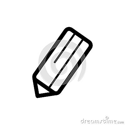 Pencil vector icon. Black and white note illustration. Outline linear icon. Vector Illustration