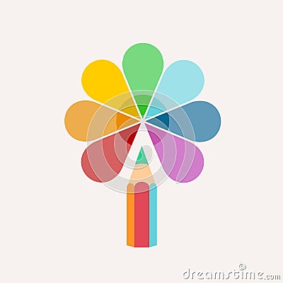 Pencil. Vector logo, colored paint and icon Vector Illustration