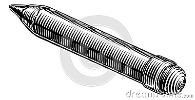 Pencil Vintage Woodcut Engraved Illustration Vector Illustration