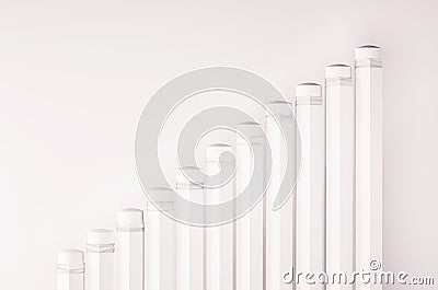 Pencils arrange as a rising graph, or abstract steps and stairs , 3d rendered Stock Photo