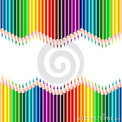 Pencils background in spectrum colors Vector Illustration