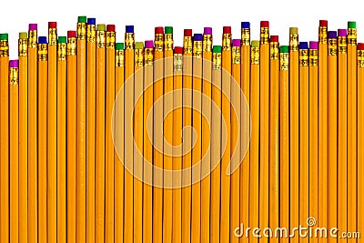 Pencils at different heights for various errors Stock Photo