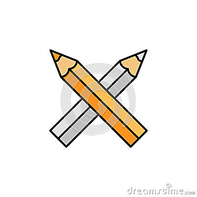 pencils, draw, edit icon. Element of education illustration. Signs and symbols can be used for web, logo, mobile app, UI, UX on Cartoon Illustration