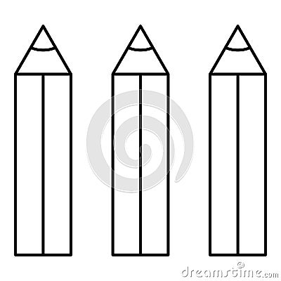 Pencils icon, outline style Vector Illustration