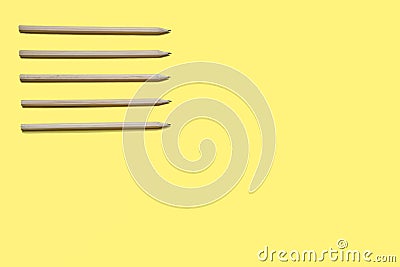 Pencils on a yellow background. back to school concept Stock Photo
