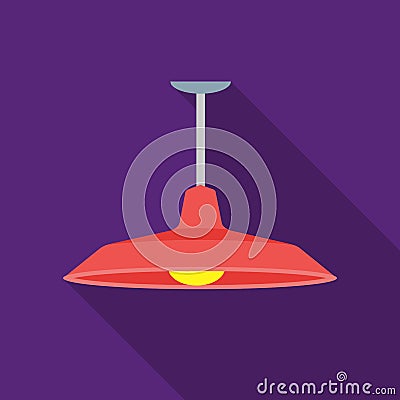 Pendant light icon in flat style isolated on white background. Office furniture and interior symbol stock vector Vector Illustration