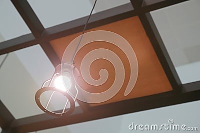 Pendant light with vintage light bulb Stock Photo