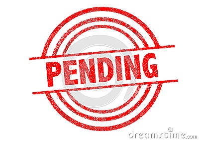 PENDING Rubber Stamp Stock Photo