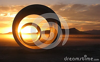 Pending Solstice at Sun Tunnels Stock Photo