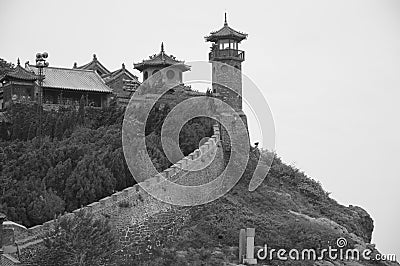 Penglai ge Fortress shandong province china Stock Photo