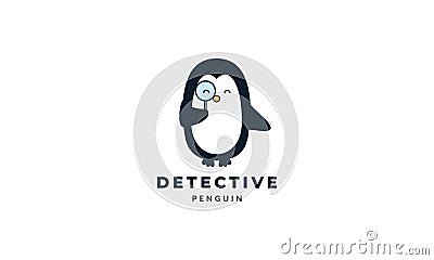 Penguin as detective cute cartoon vector illustration design Vector Illustration