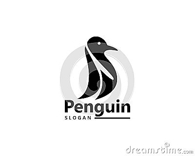 Penguin bird Logo Template vector icon illustration design Cartoon Illustration