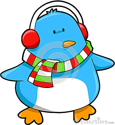 Penguin Christmas Vector Vector Illustration