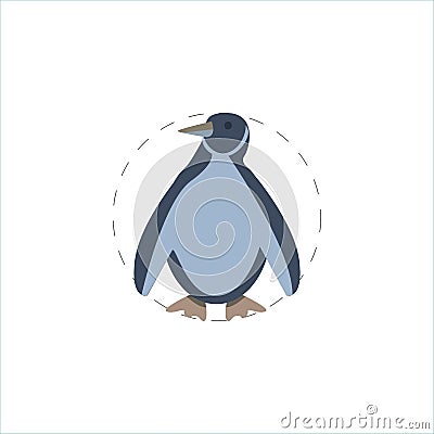 Penguin clipart. Penguin colorful flat icon Vector Illustration