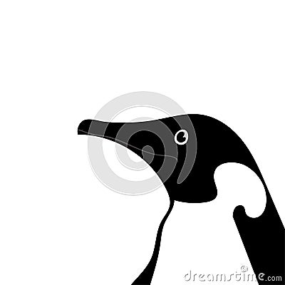 Penguin Cute animal head funny cartoon Vector Illustration