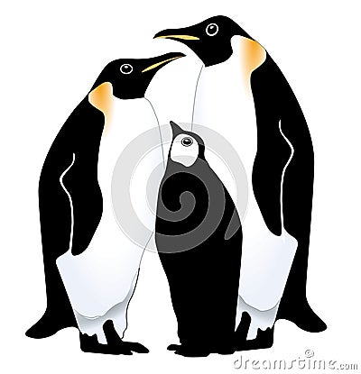 Penguin family Vector Illustration