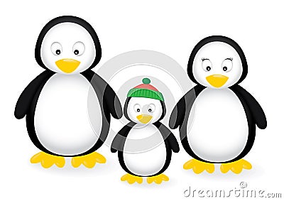 Penguin Family Vector Illustration