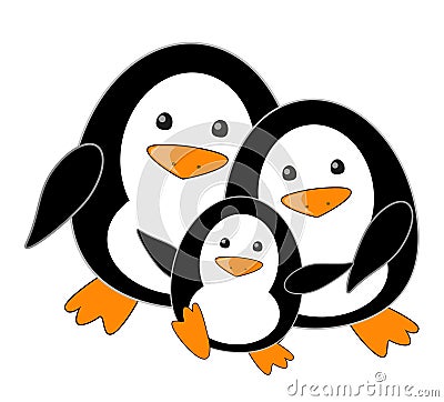 Penguin family Stock Photo