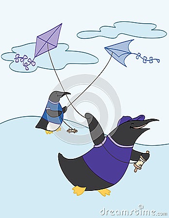 Flying Kites Vector Illustration