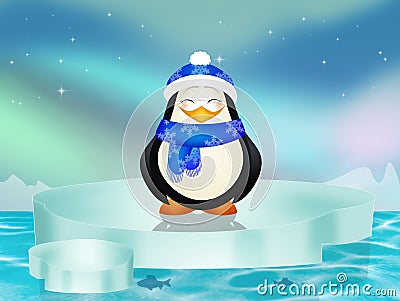 Penguin on iceberg Stock Photo