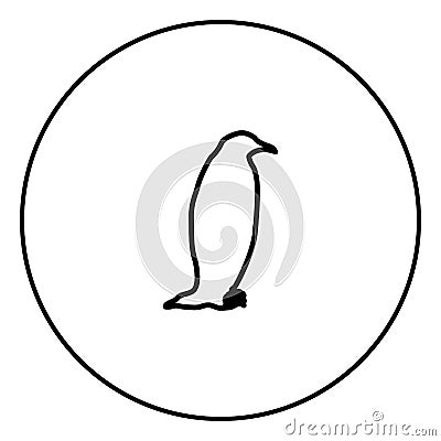 Penguin icon in circle outline vector illustration Vector Illustration