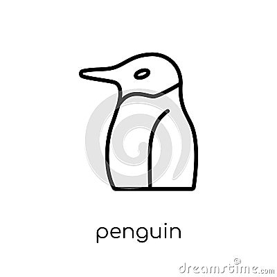 Penguin icon. Trendy modern flat linear vector Penguin icon on w Vector Illustration