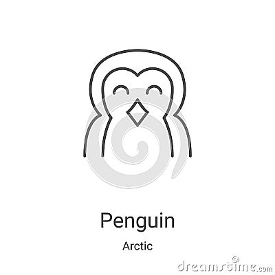 penguin icon vector from arctic collection. Thin line penguin outline icon vector illustration. Linear symbol for use on web and Vector Illustration