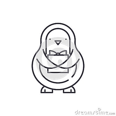 Penguin line icon concept. Penguin vector linear illustration, symbol, sign Vector Illustration