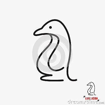 Penguin line icon Vector Illustration