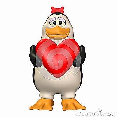 Penguin in Love Stock Photo