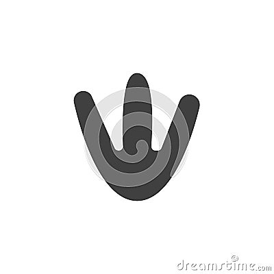Penguin paw print vector icon Vector Illustration