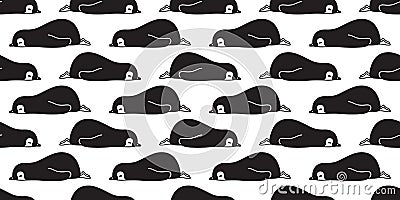 penguin seamless pattern sleeping cartoon bird doodle gift wrapping paper tile background repeat wallpaper illustration Vector Illustration