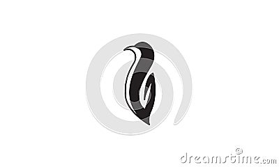 Penguin shape with leaf logo vector symbol icon design illustration Cartoon Illustration