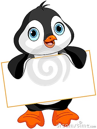 Penguin sign Vector Illustration