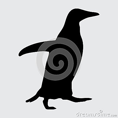 Penguin Silhouette, Penguin Isolated On White Background Vector Illustration